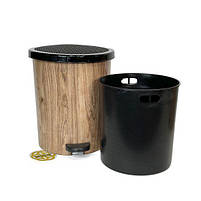 Комплект декоративних відер з педаллю WOOD 22Л, 11Л та 7Л, пластик, з візерунком SNMZ, фото 7
