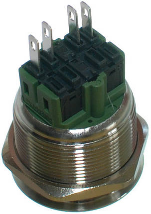 Кнопка антивандальная d28mm різьблення 25mm h33mm 4 контакти, фото 3