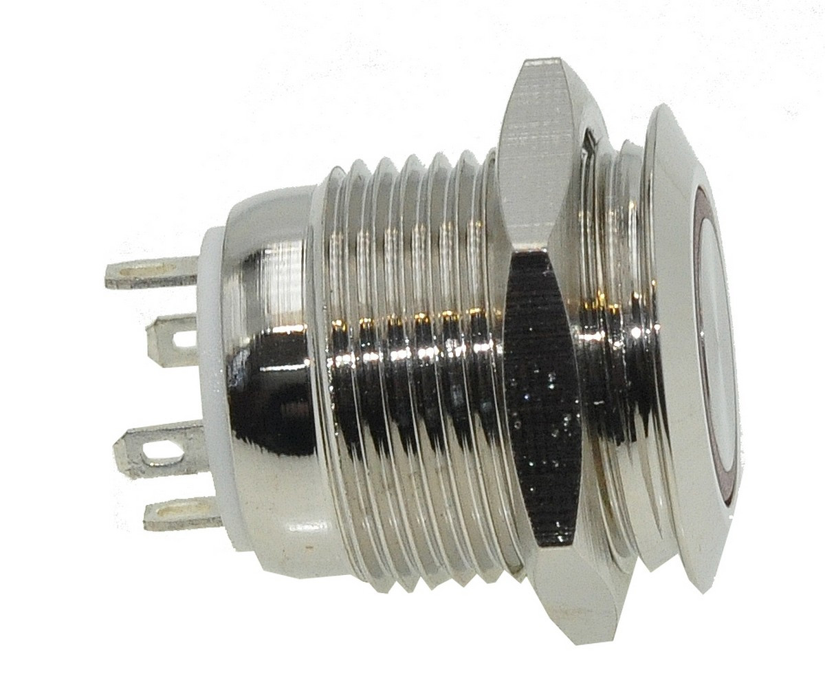 Кнопка антивандальная d18mm різьблення 16mm h18mm 4 контакти індикація