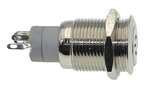 Кнопка антивандальная d18mm різьблення 16mm h31mm 2 положення 5 контактів індикація, фото 1