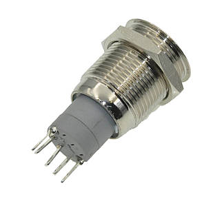 Кнопка антивандальная d18mm різьблення 16mm h31mm 2 положення 5 контактів індикація, фото 4