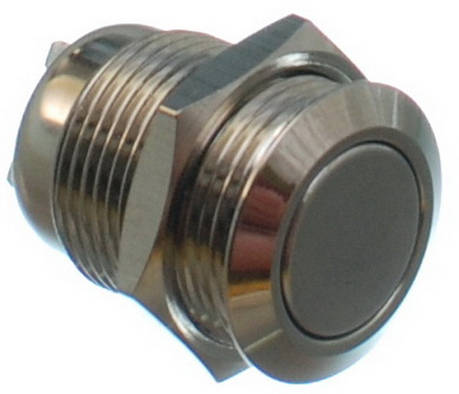 Кнопка антивандальная d18mm різьблення 16mm h21mm 2 положення 2 контакти, фото 1