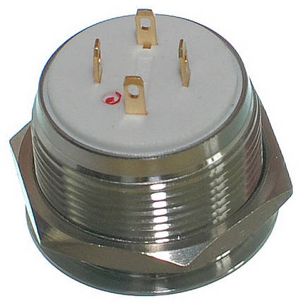 Кнопка антивандальная d25mm різьблення 22mm h18mm 4 контакти індикація, фото 3