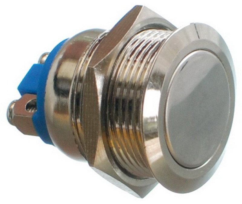Кнопка антивандальная d18mm різьблення 16mm h23mm 2 контакти під гвинт