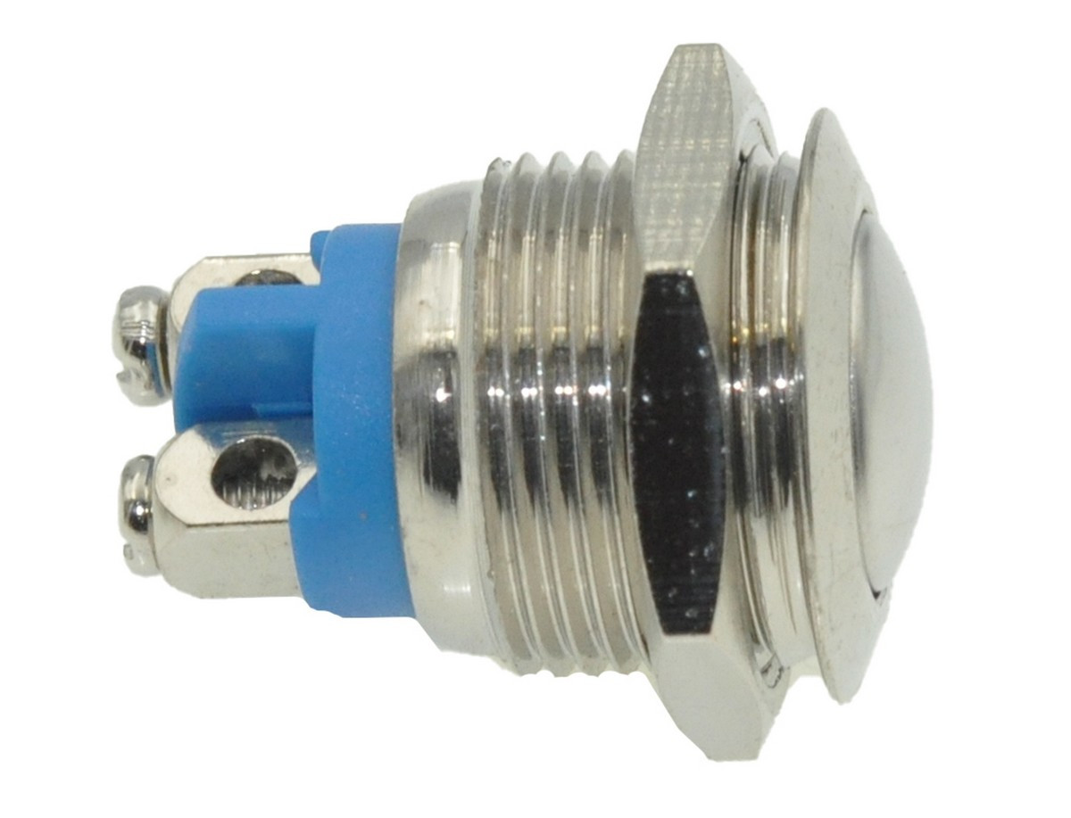 Кнопка антивандальная d18mm різьблення 16mm h23mm 2 контакти під гвинт