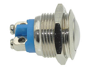 Кнопка антивандальная d18mm різьблення 16mm h23mm 2 контакти під гвинт, фото 1