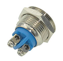 Кнопка антивандальная d18mm різьблення 16mm h23mm 2 контакти під гвинт, фото 5