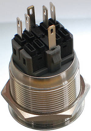 Кнопка антивандальная d28mm різьблення 25mm h34mm 6 контактів індикація, фото 3