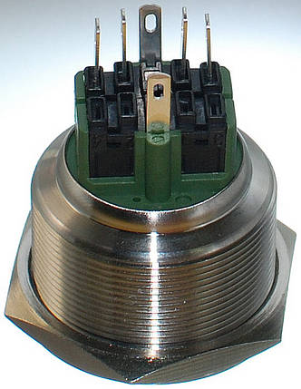 Кнопка антивандальная d34mm різьблення 30mm h34mm 2 положення 6 контактів індикація, фото 3