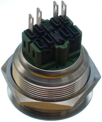 Кнопка антивандальная d32mm різьблення 28mm h34mm 4 контакти, фото 3