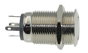 Кнопка антивандальная d18mm різьблення 16mm h27mm 5 контактів індикація, фото 1