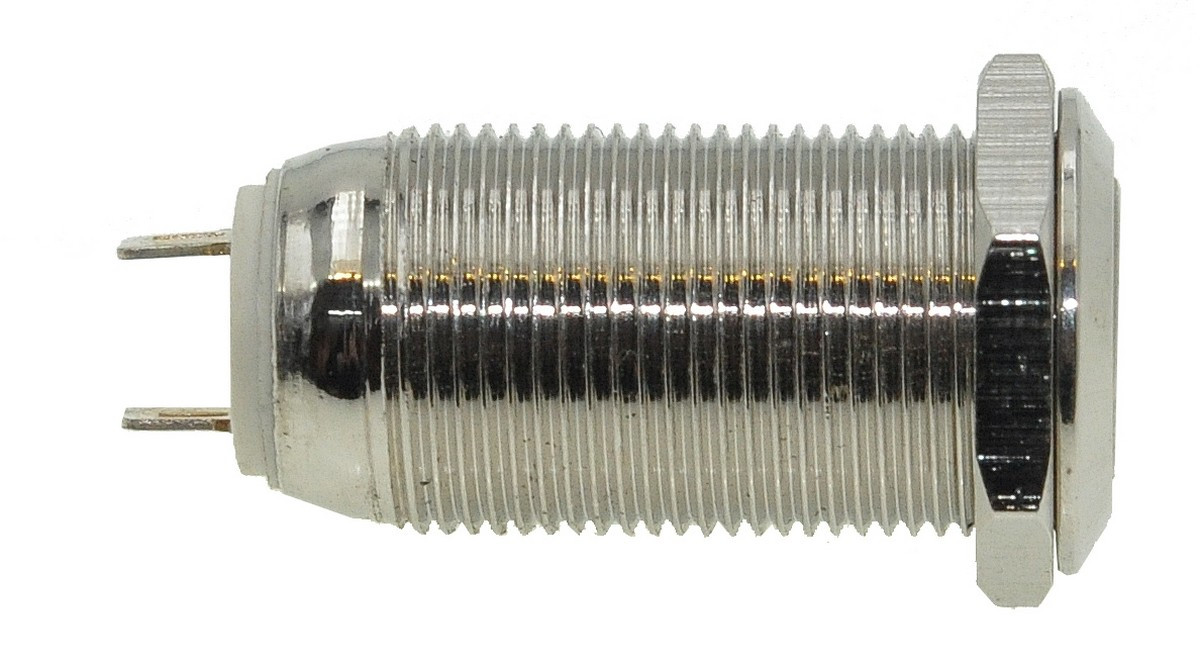 Кнопка антивандальная d14mm різьблення 12mm h25mm 2 положення 2 контакти