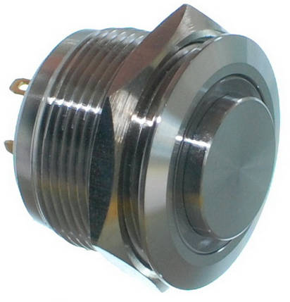 Кнопка антивандальная d25mm різьблення 22mm h20mm 4 контакти індикація, фото 1