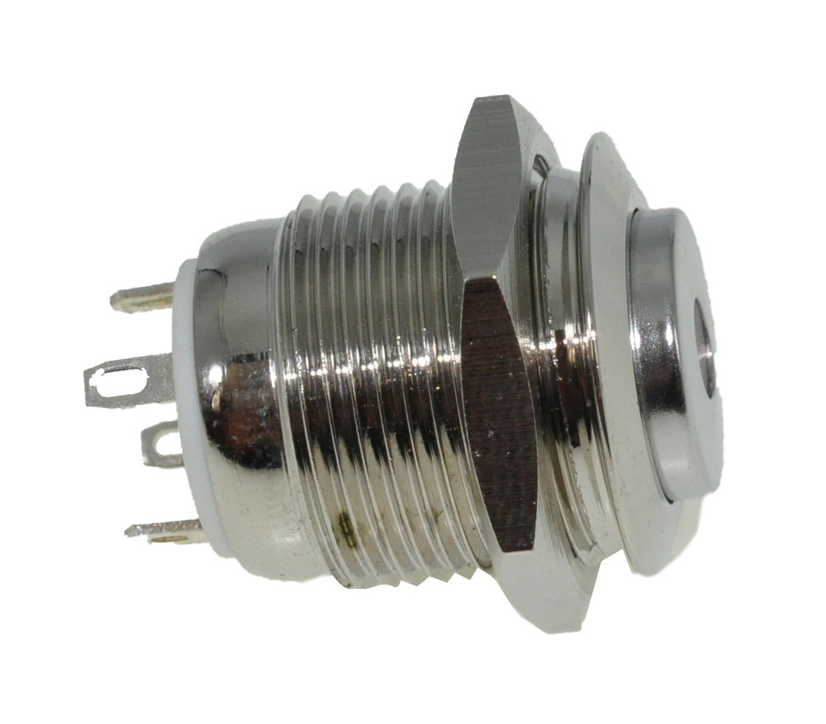 Кнопка антивандальная d18mm різьблення 16mm h20mm 4 контакти індикація