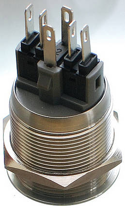 Кнопка антивандальная d25mm різьблення 22mm h34mm 6 контактів індикація, фото 3