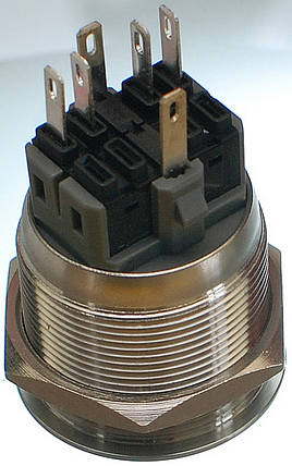 Кнопка антивандальная d28mm різьблення 25mm h34mm 6 контактів індикація, фото 3