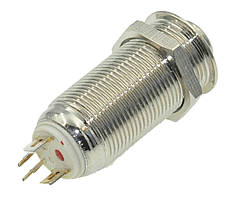 Кнопка антивандальная d14mm різьблення 12mm h30mm 2 положення 4 контакти індикація, фото 5