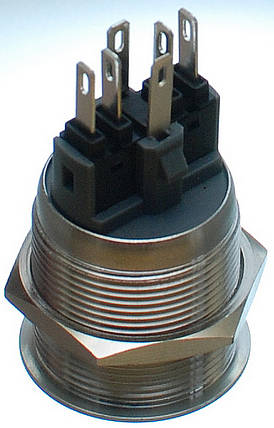Кнопка антивандальная d25mm різьблення 22mm h34mm 6 контактів індикація, фото 3