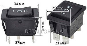 Тумблер 3 положення 6 контактів 25*34 mm 16A, фото 3