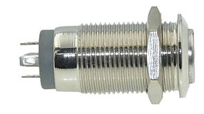 Кнопка антивандальная d14mm різьблення 12mm h25mm 2 положення 4 контакти індикація, фото 1