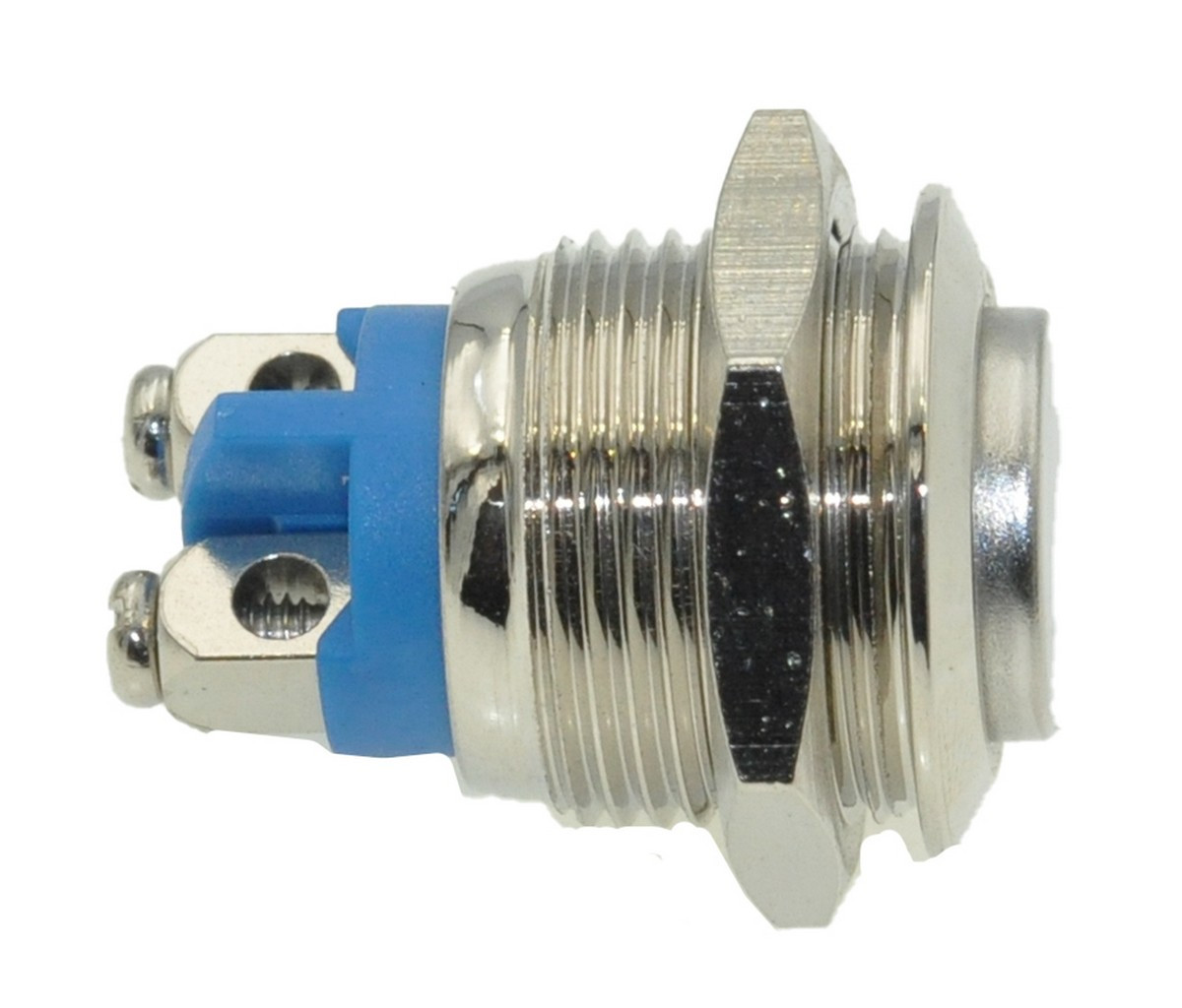 Кнопка антивандальная d18mm різьблення 16mm h25mm 2 контакти під гвинт