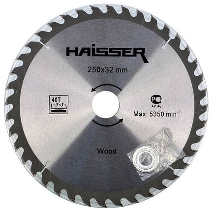 Пиляльний диск для дерева Haisser 250х32 40 зуб — 1 шт., фото 3