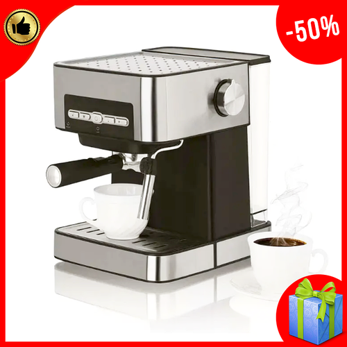 Кофемашина с капучинатором Crownberg CB-1566 1000Вт, Рожковая бытовая ...
