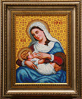 Вишивка бісером "Богородиця Годувальниця" 25,4х33,88 (Солес)