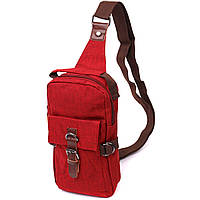 Стильная плечевая сумка для мужчин из плотного текстиля Vintage 22189 Бордовый от Mirasvid