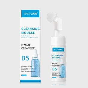 Уценка! Пінка мус для вмивання Sersanlove Hyaluronic з вітаміном B5,150 g (прим'ята коробка)