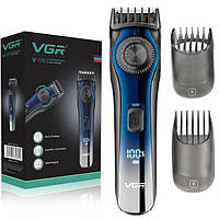 Профессиональный аккумуляторный триммер для бороды и усов с дисплеем VGR V-080 и регулятором длины N