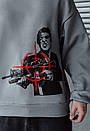 Сірий утеплений світшот Staff aim oversize fleece, фото 4