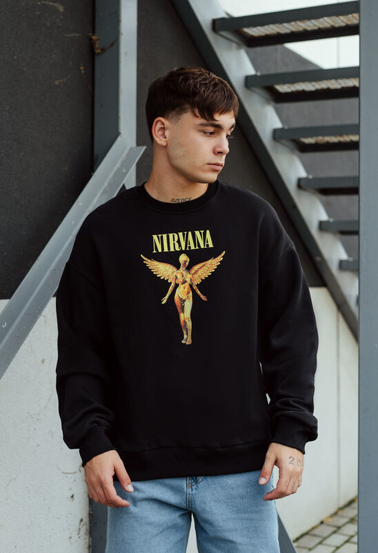 Світшот із золотистим принтом Staff nirv oversize fleece