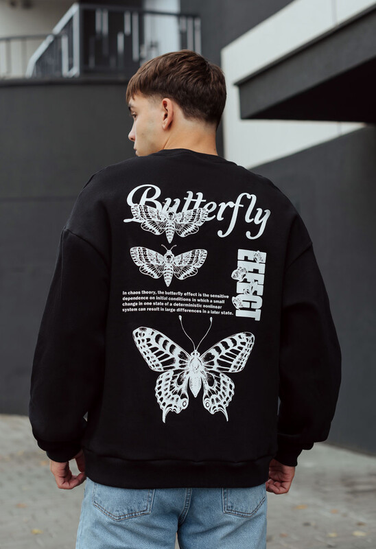Світшот із принтом метеликів Staff butterfly oversize fleece