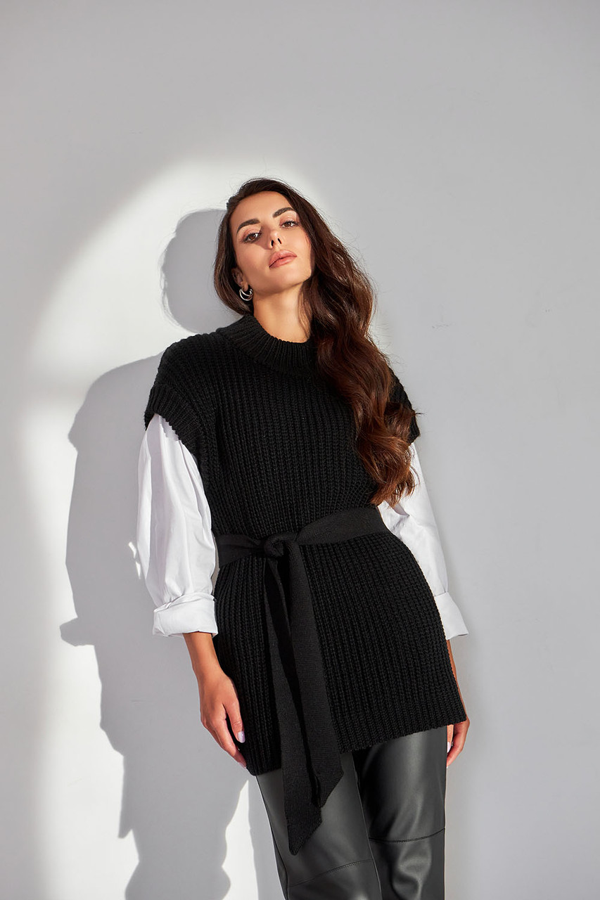 В'язаний жилет чорний