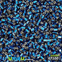 Бисер чешский Рубка 11/0, №67100, Синий темный блестящий, 5 г (BIS-044072)