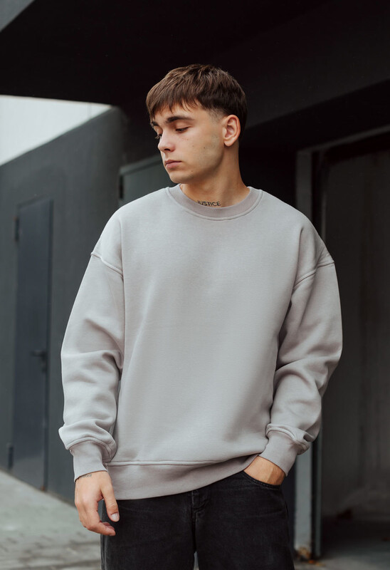Сірий чоловічий світшот Staff gray oversize fleece