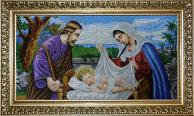 Вишивка бісером ікона "Свята Родина" 67.73 х 34.51 (Солес)