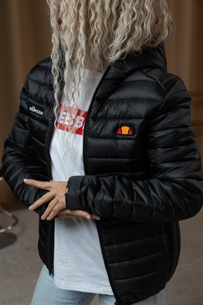 Жіноча куртка Ellesse осіння весняна утеплена до 0°C чорна пуховик еліс