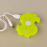 Хаб USB Долар розгалужувач (зелений), фото 3