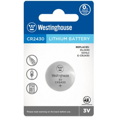 Літієва батарейка Lithium "таблетка" 1шт/уп blister Westinghouse CR2430-BP1