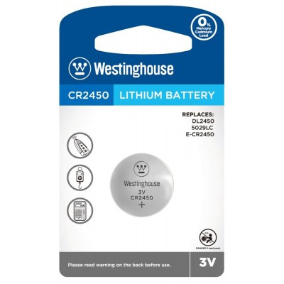 Літієва батарейка Lithium "таблетка" 1шт/уп blister Westinghouse CR2450-BP1