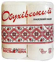 Туалетная бумага "Обуховский", белые, 2 слоя, 4 шт