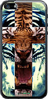 Чехол на iPhone SE Злой тигр "866u-214-10746"