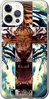 Чехол на iPhone 12 Злой тигр "866u-2053-10746"