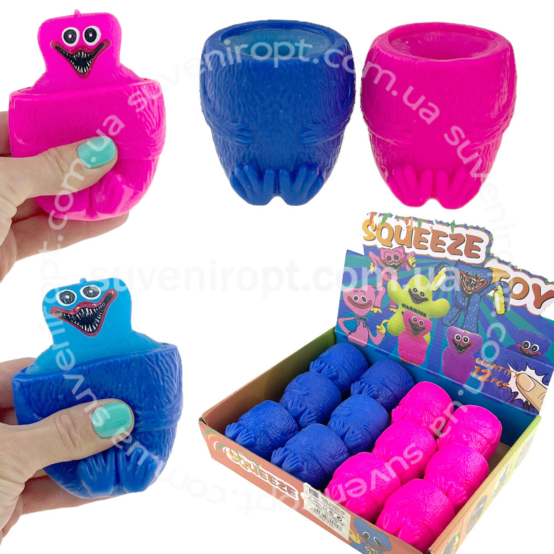 Іграшка-м'ялка для рук Хагрі Вагі вилазить голова 12 шт., фото 1