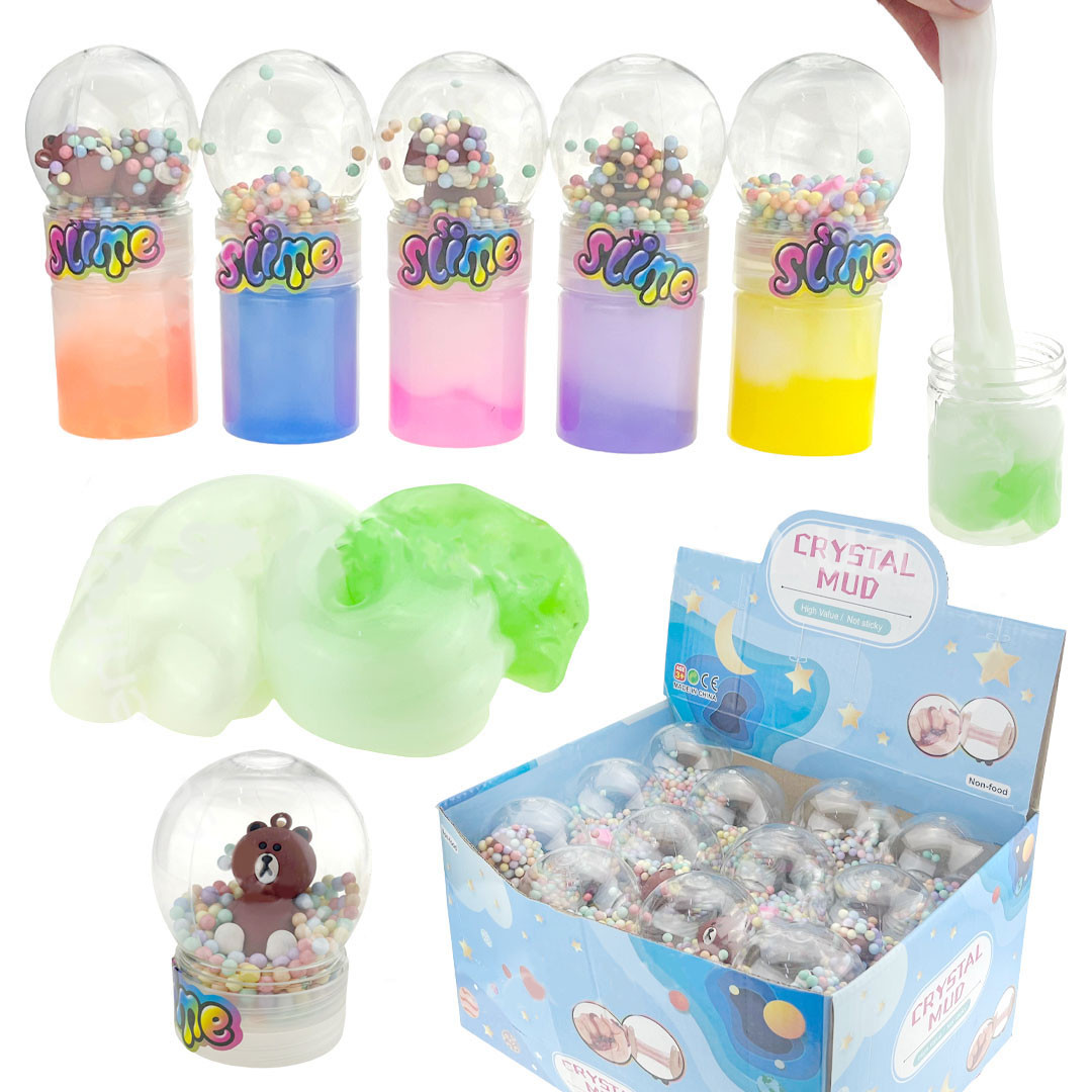 Слайм жуйка для рук із ведмежам і пінопластом 12 шт., фото 1