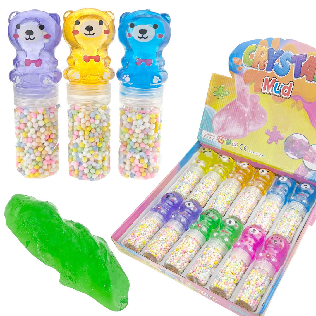 Слайм жуйка для рук Ведмежа з пінопластом 12 шт., фото 1