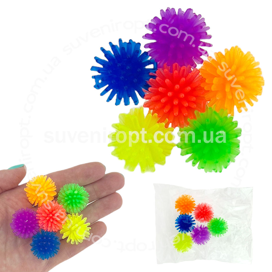 Мінііграшка-антистрес Їжачок 6 в 1 10 шт., фото 1