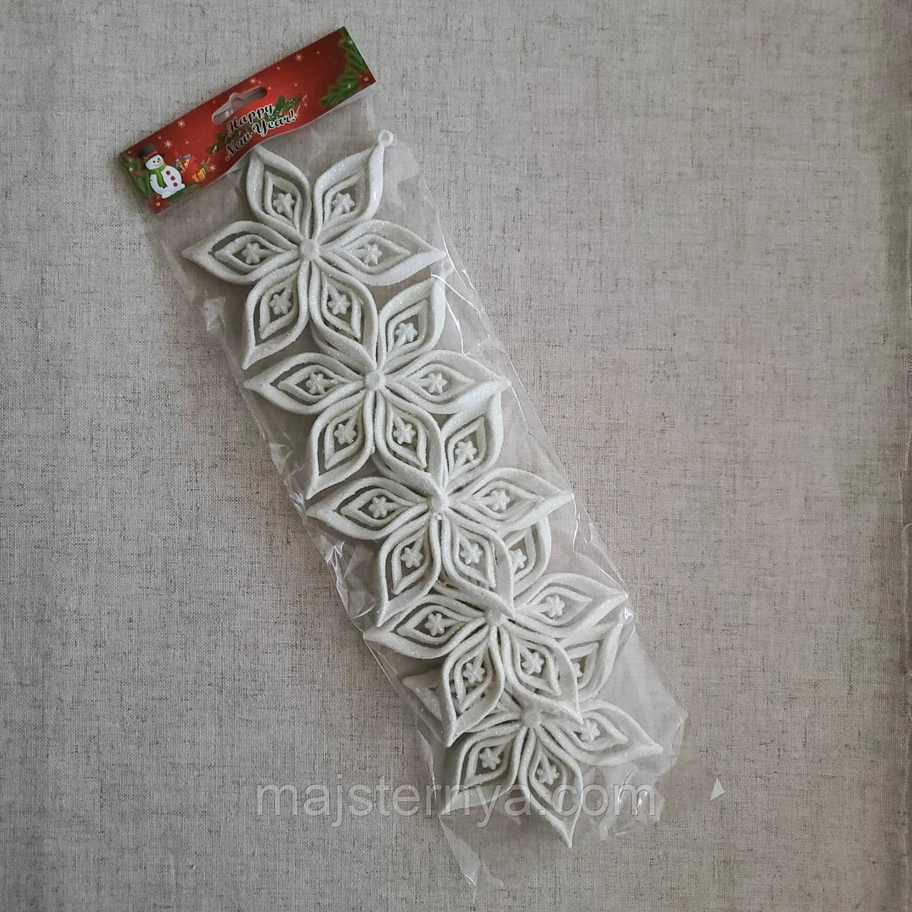 Новорічні прикраси "Лілія" білого кольору